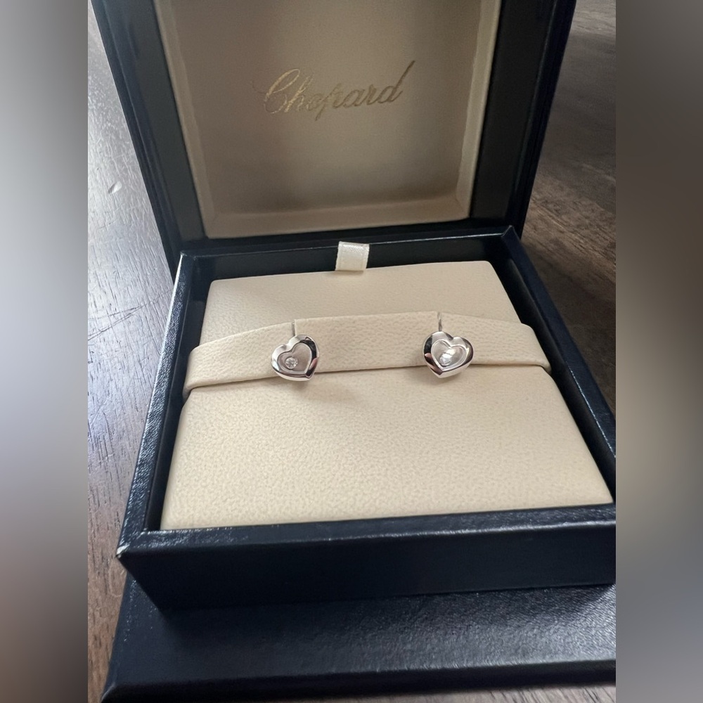 Chopard silver heart earrings